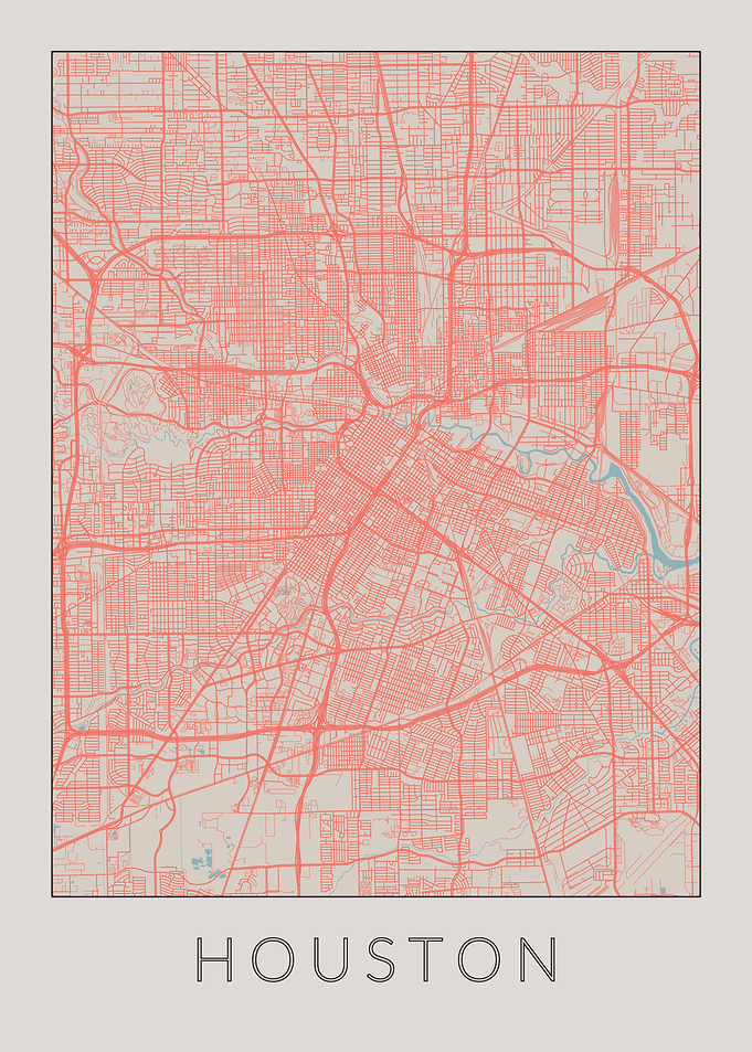 Houston Vintage Map