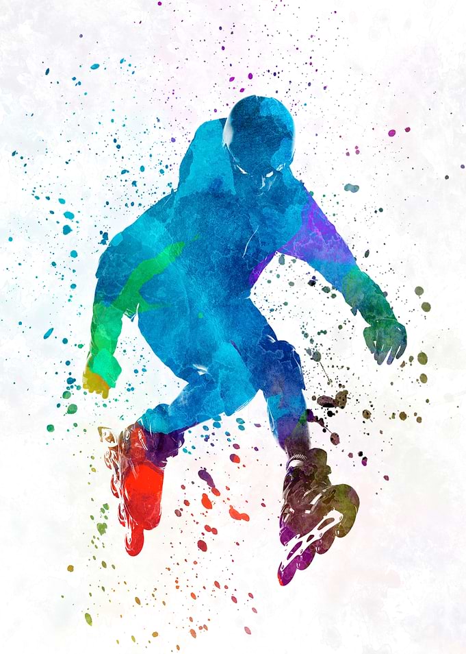 Man roller skater inline