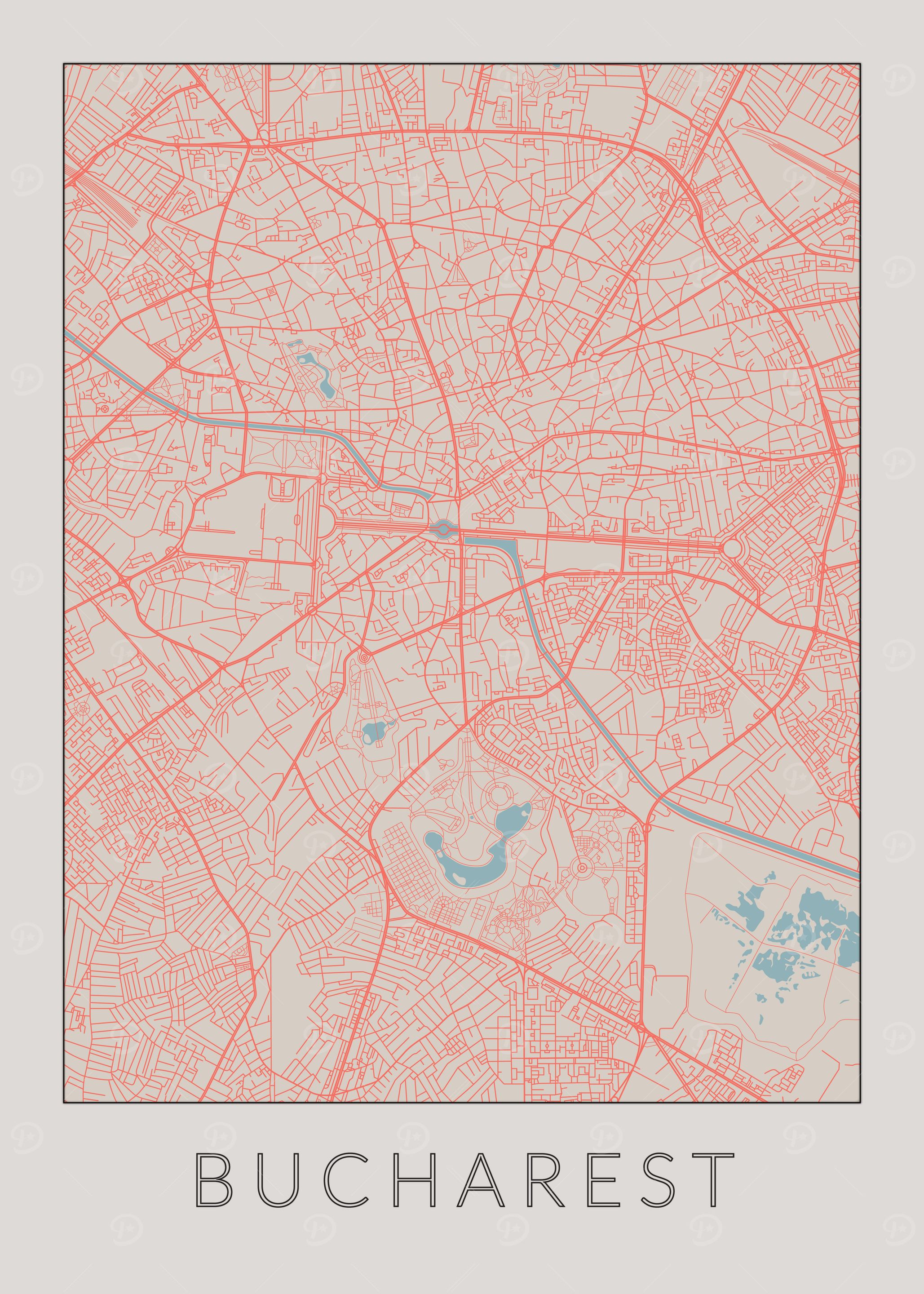 Bucharest Vintage Map