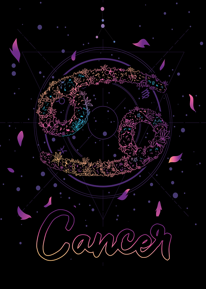 Vaporwave Zodiac Cancer
