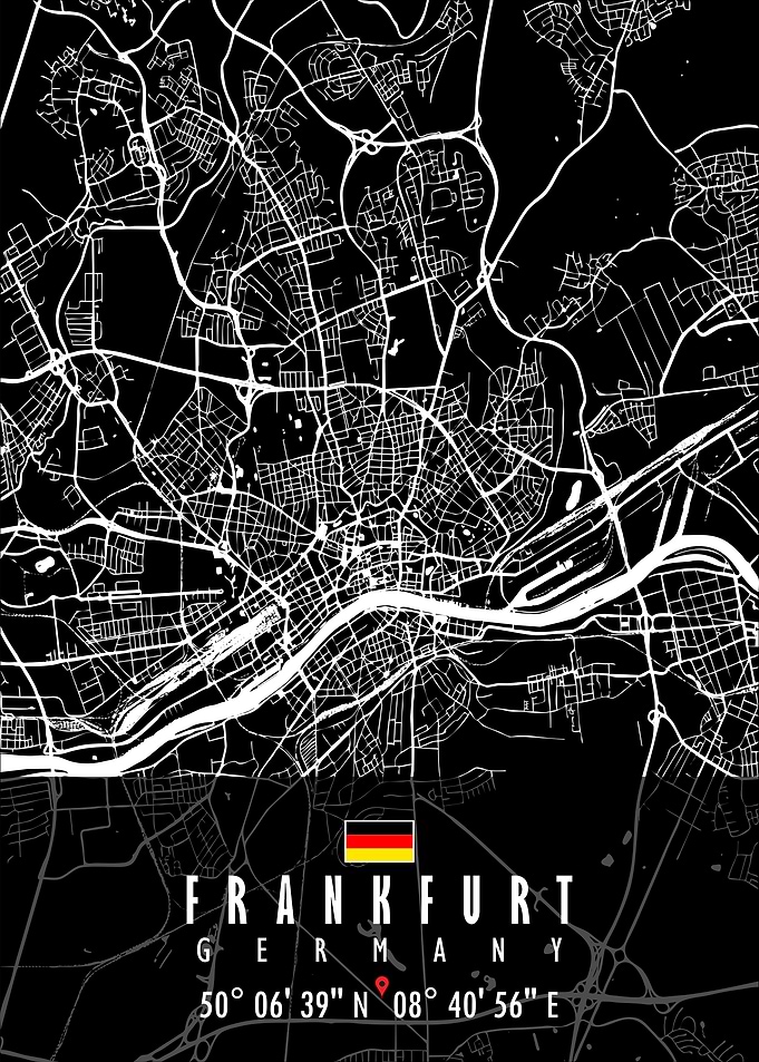 FRANKFURT MAP GERMANY