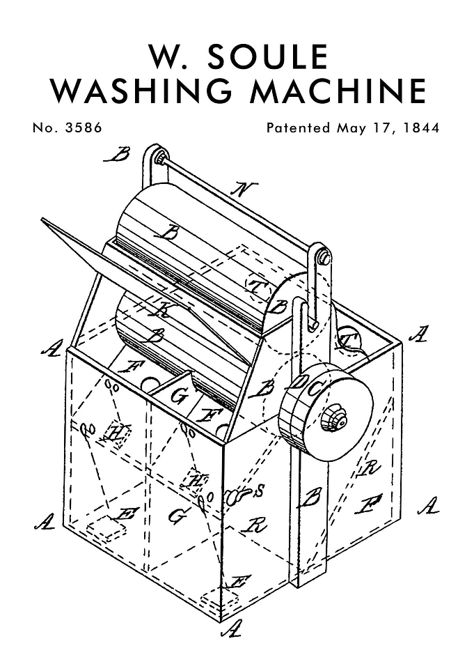 LAUNDRY PATENT 1844 WHITE