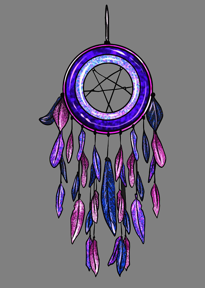 Purple dreamcatcher art