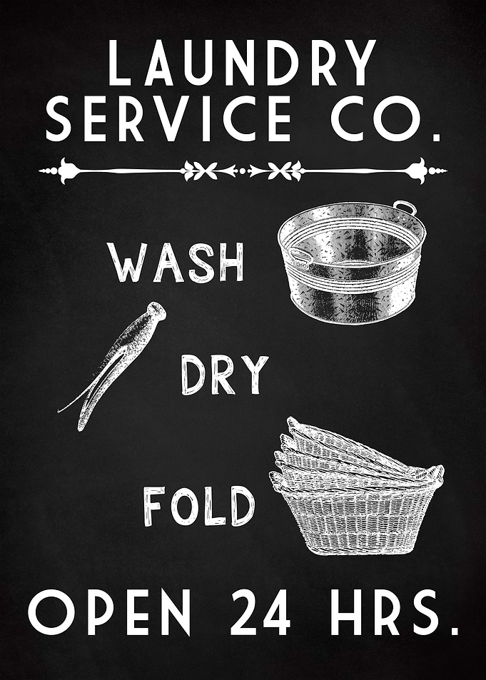 LAUNDRY 24 HRS CHALK