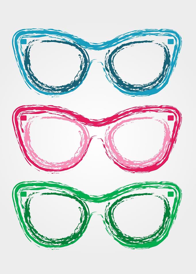 Colorful sunglasses sketch