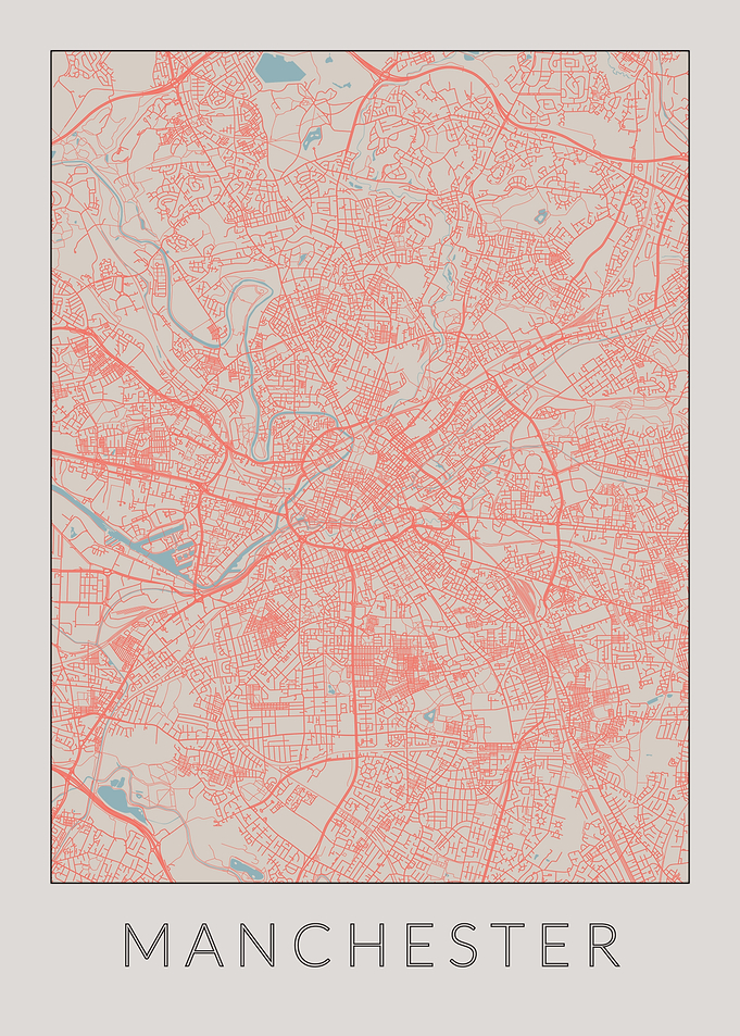 Manchester Vintage Map UK