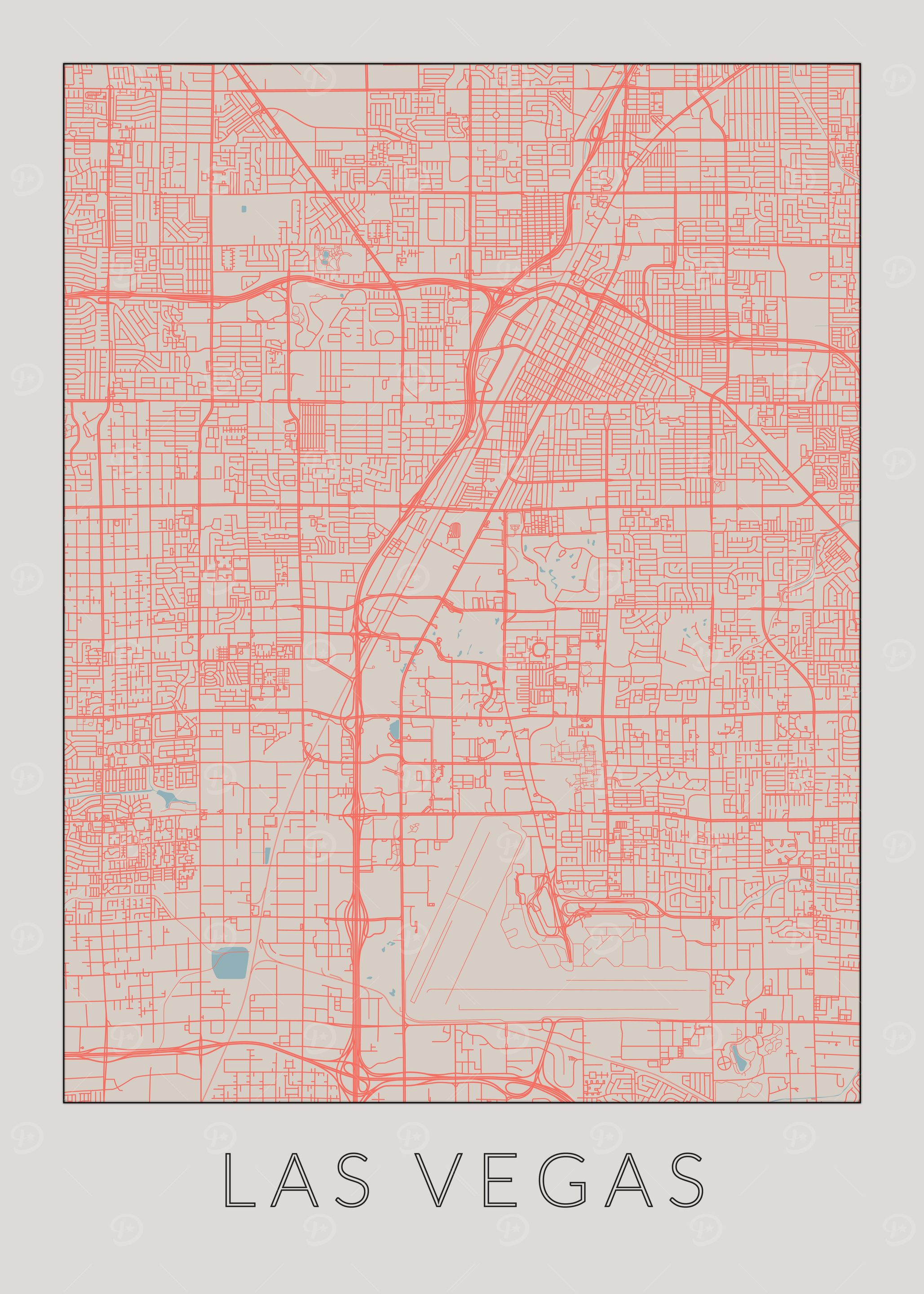 Las Vegas Vintage Map USA