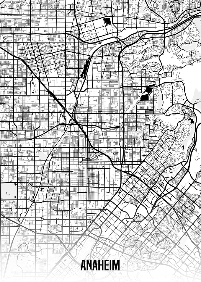 Anaheim white map