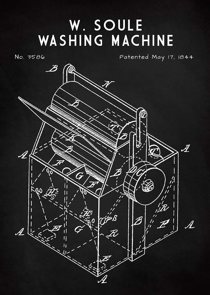 LAUNDRY PATENT 1844 CHALK