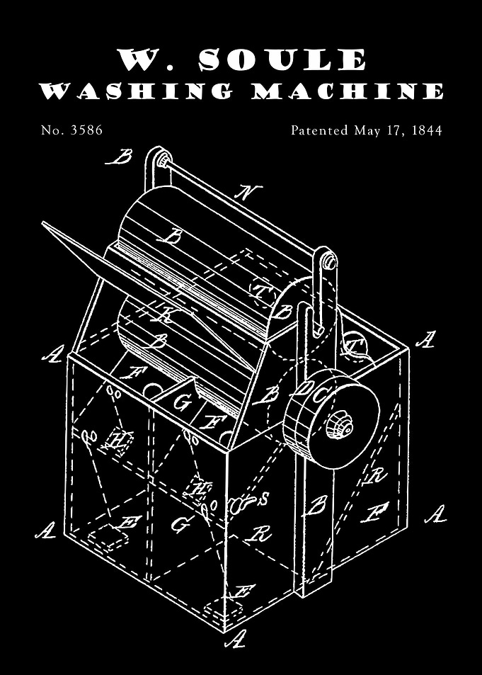 LAUNDRY PATENT 1844 BLACK