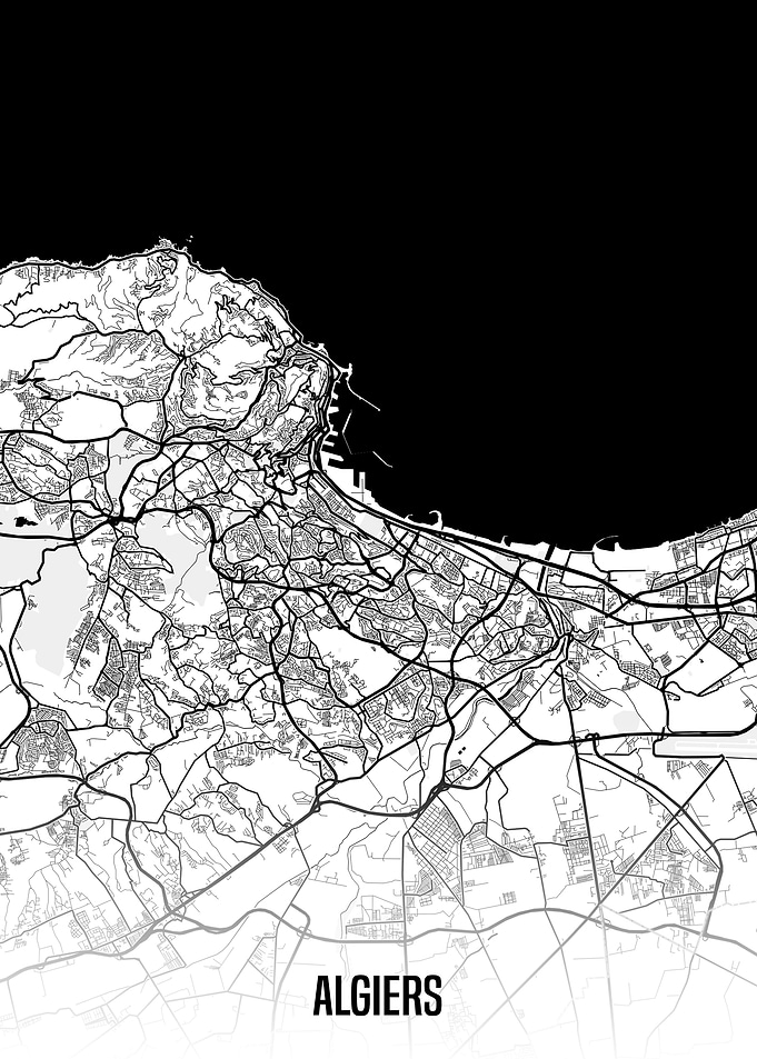 Algiers white map