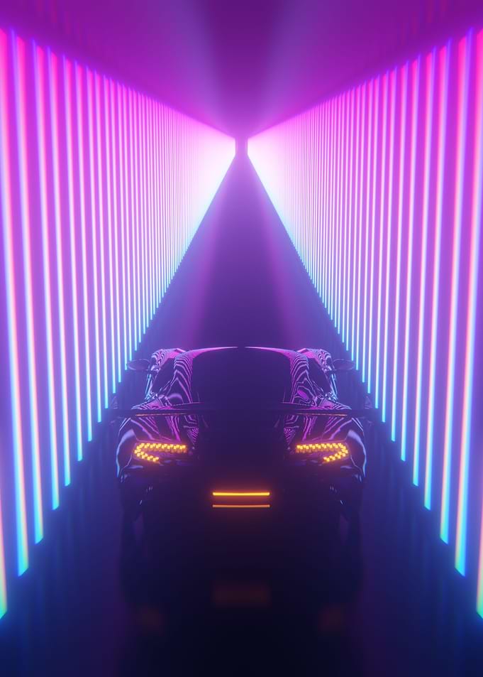 neon car
