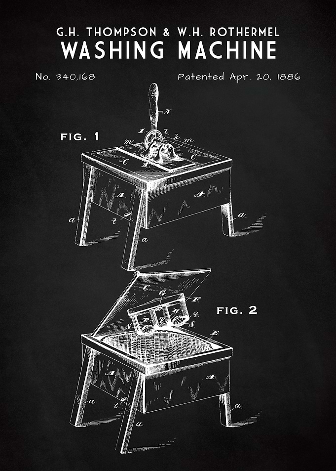 LAUNDRY PATENT 1866 CHALK