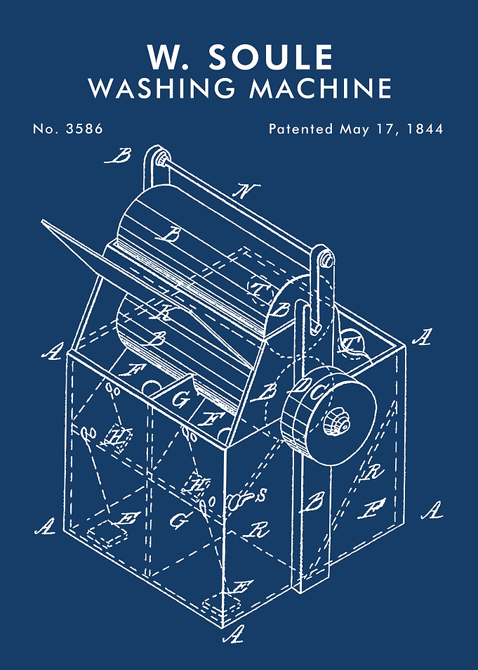 LAUNDRY PATENT 1844 BLUE