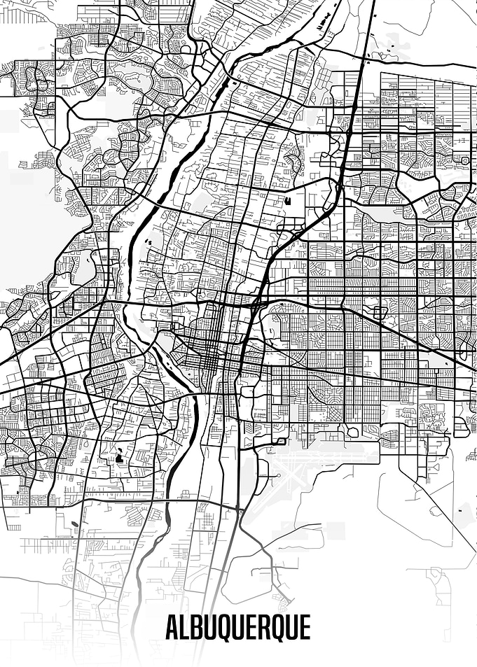 Albuquerque white map