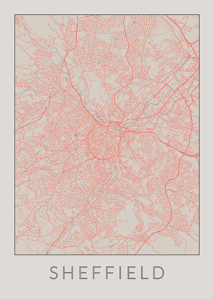 Sheffield Vintage Map