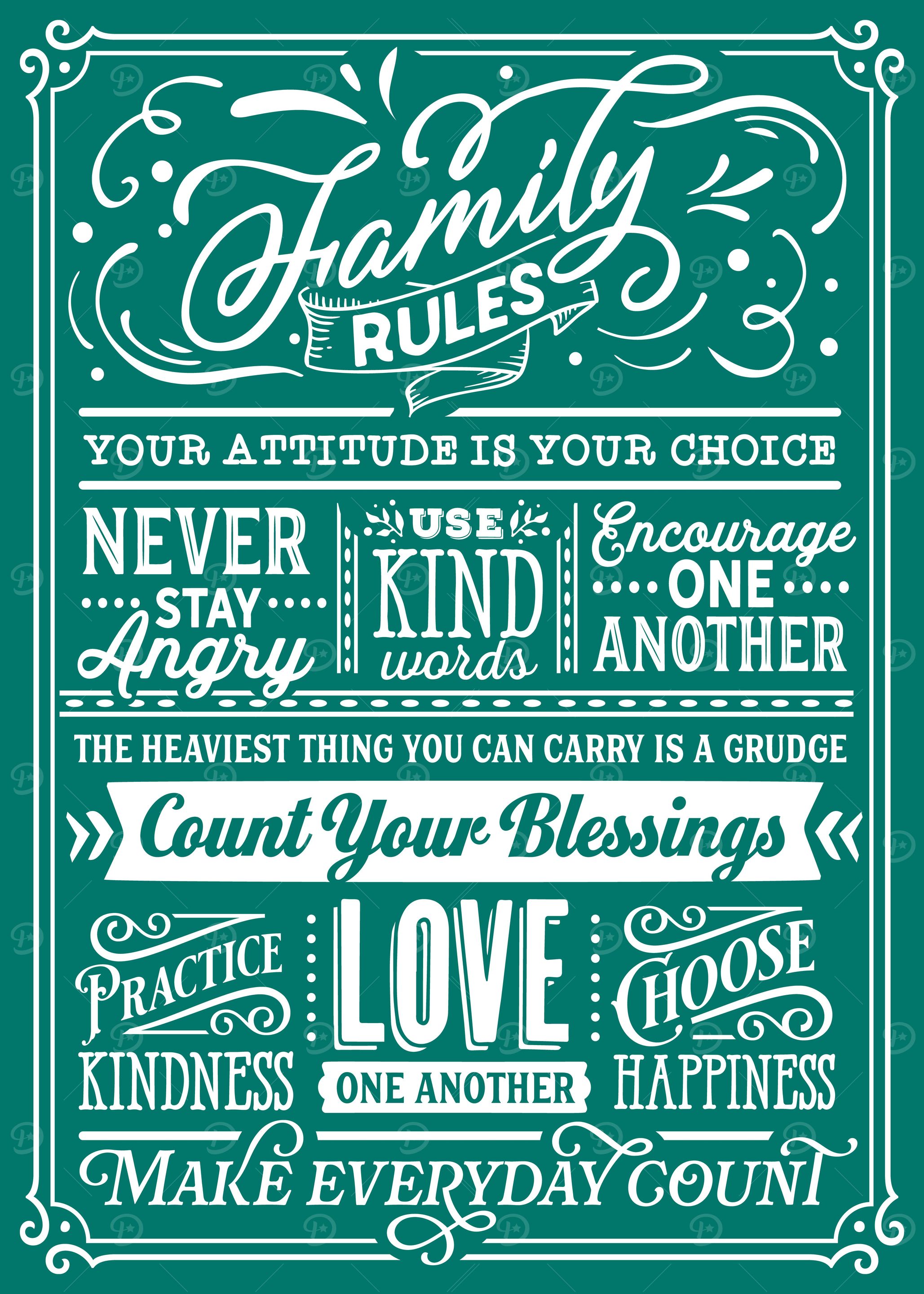 Family Rules Teal