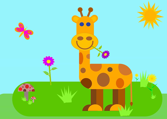 Cute cartoon giraffe