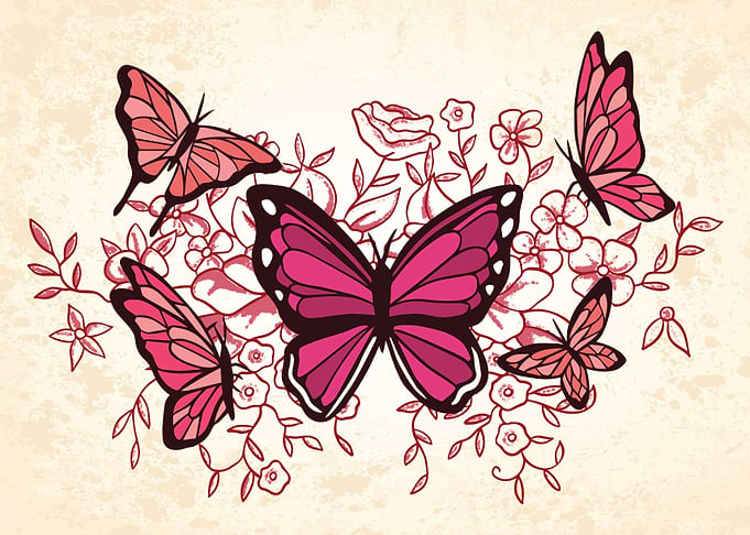Butterflies with Flower