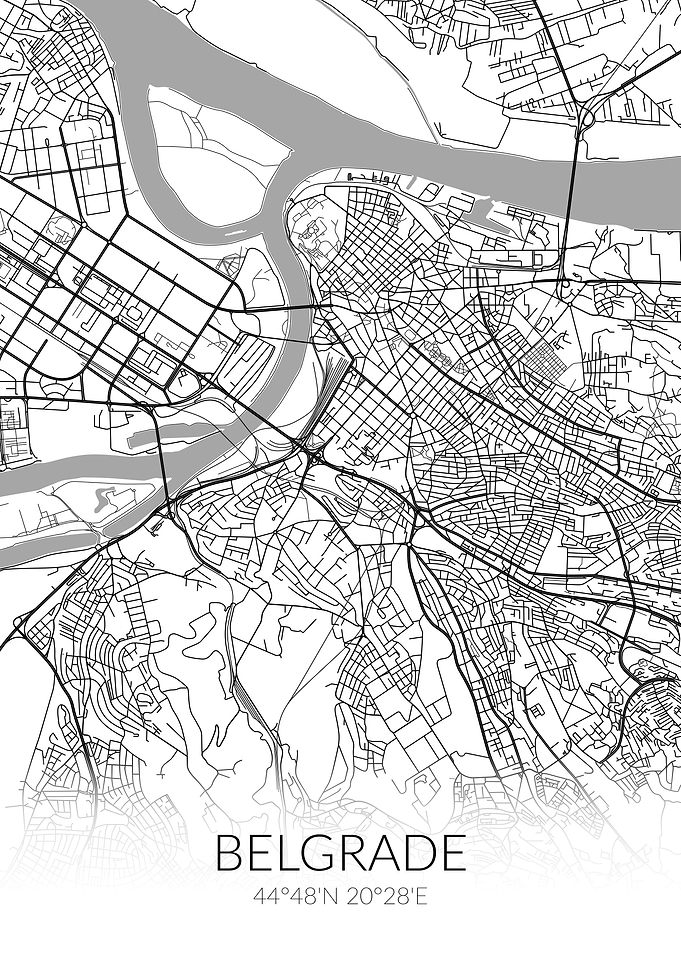 Belgrade City Map White