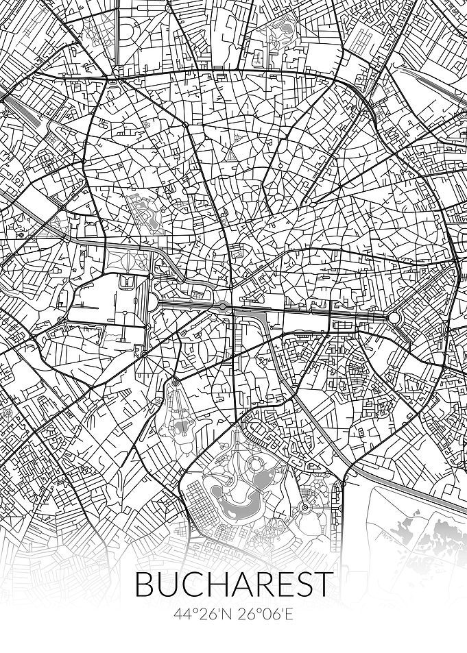 Bucharest City Map White