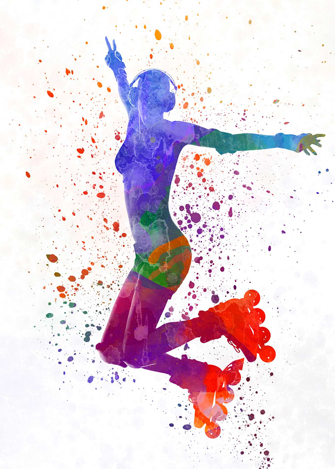 Woman in roller skates