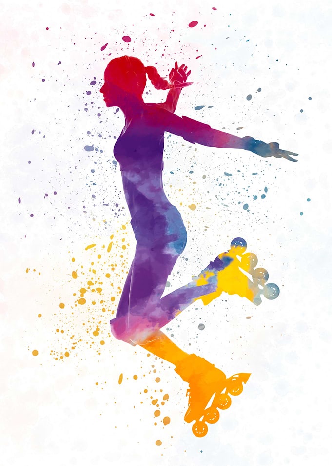 Woman in roller skates