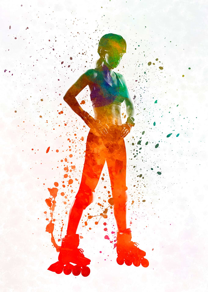 Woman in roller skates