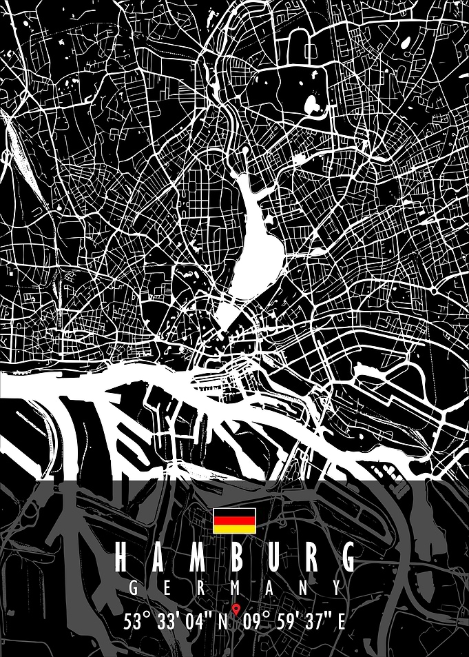 HAMBURG MAP GERMANY