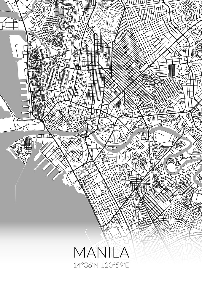 Manila City Map White