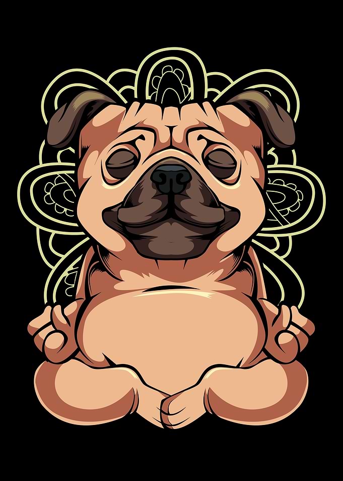 Pug Yoga Mandala Zen