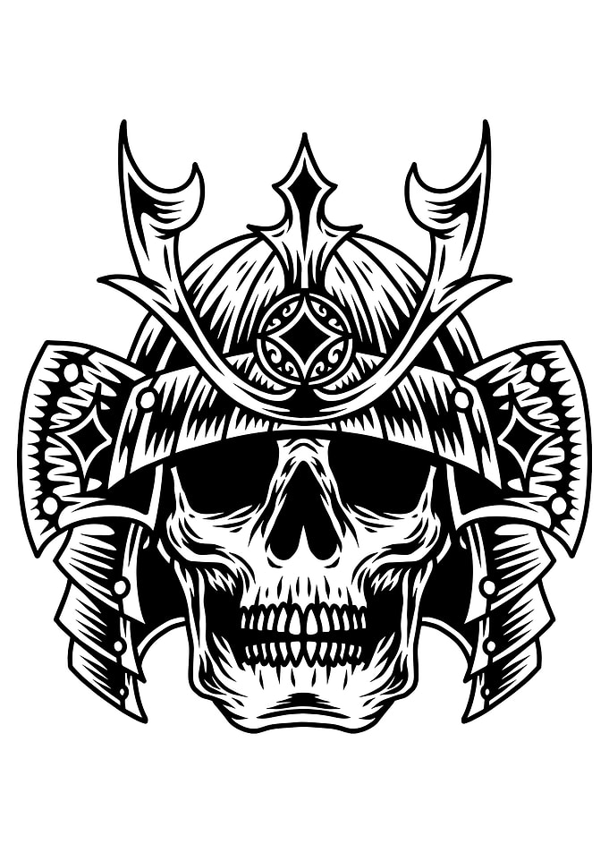 Samurai skull face