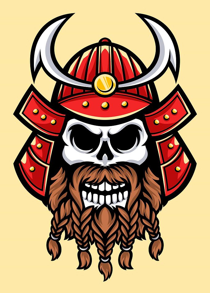 Samurai skull face