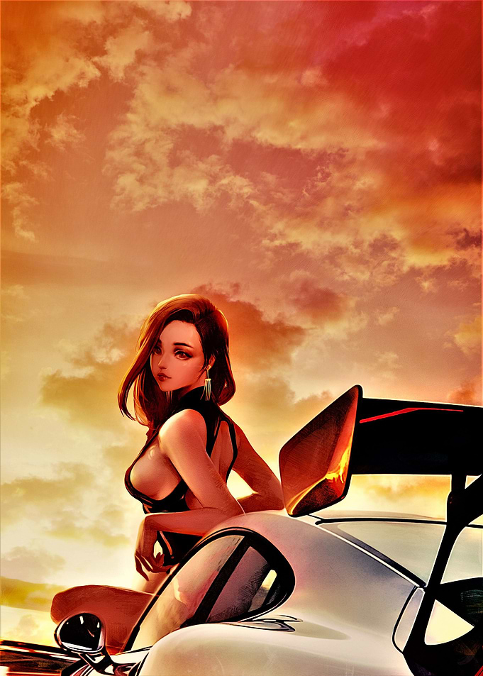 anime car girl