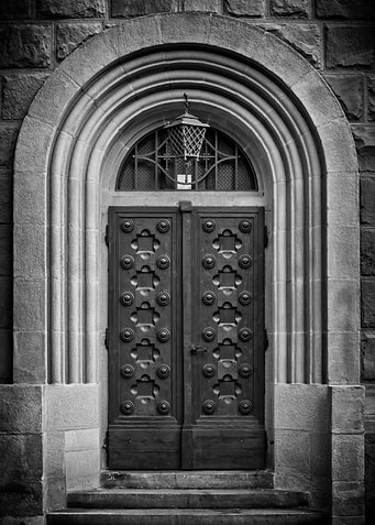 Old church door,B&W,street