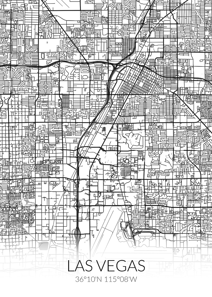 Las Vegas City Map White