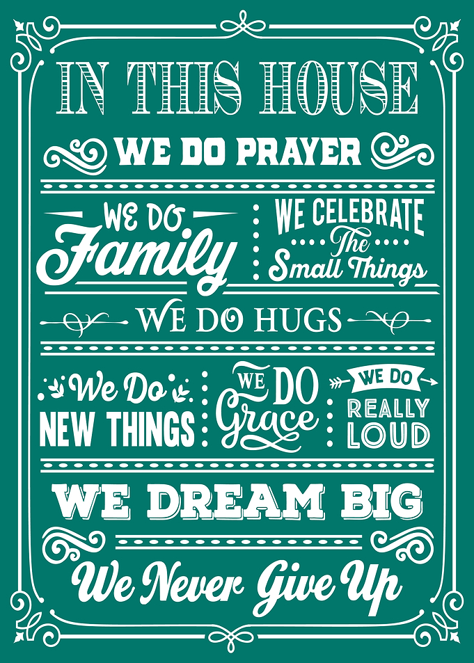 In This House Teal White