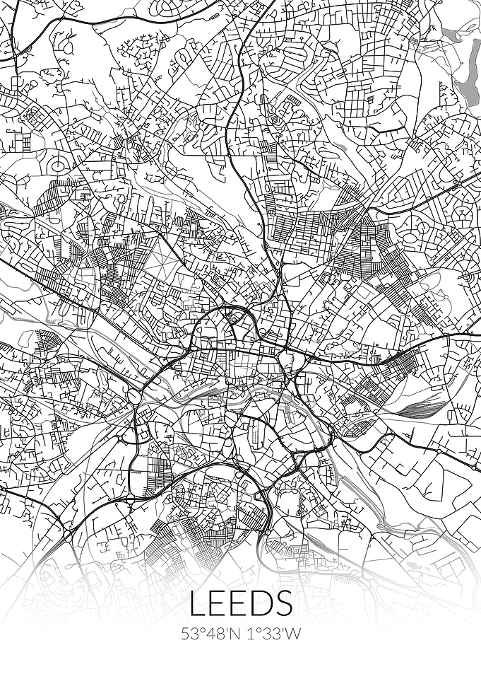 Leeds City Map White