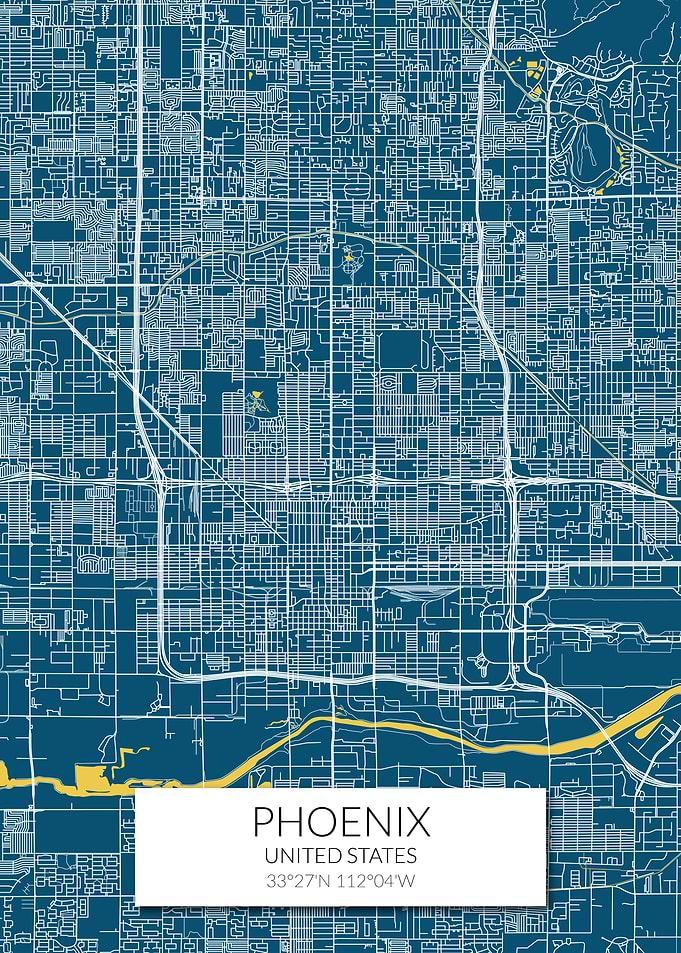 Phoenix Map Blue White