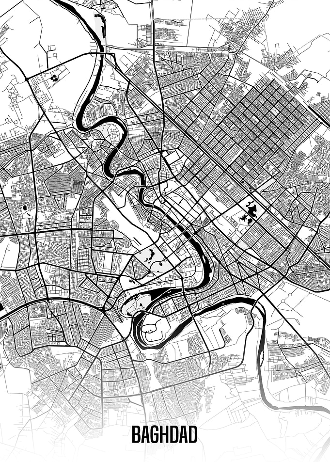 Baghdad white map