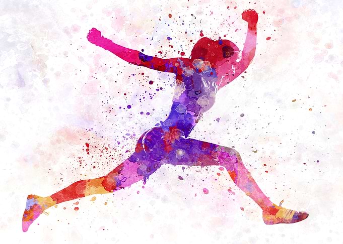 runner in watercolor
