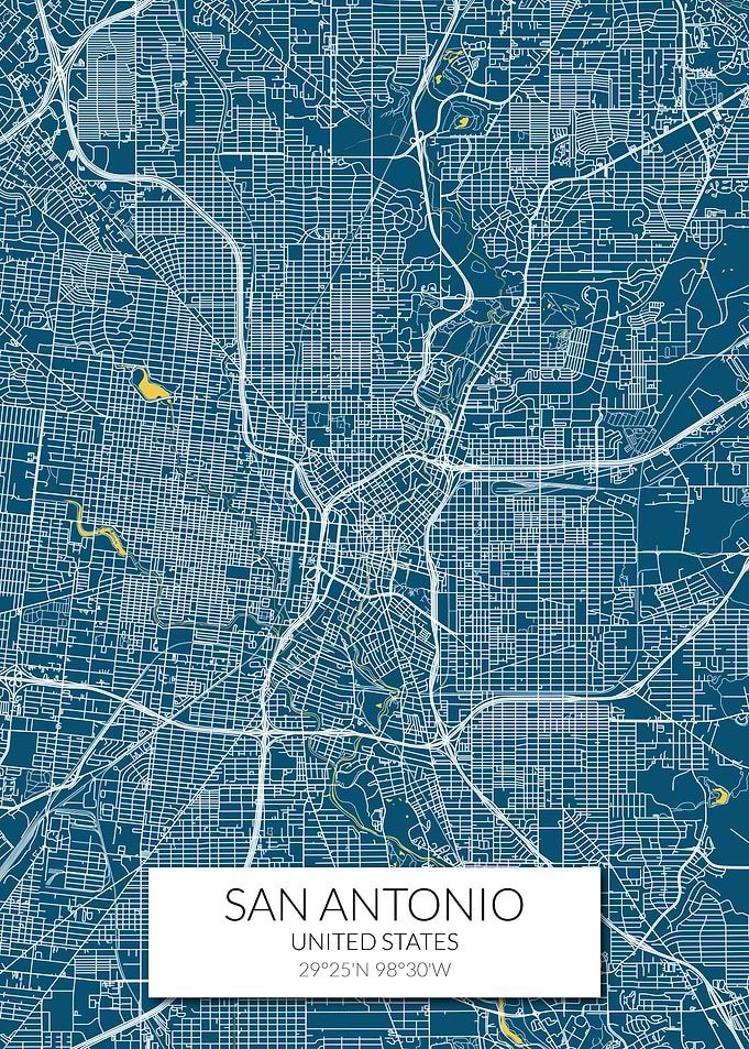 San Antonio Blue Map