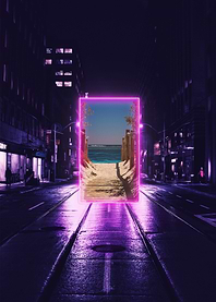 Neon portal on the street