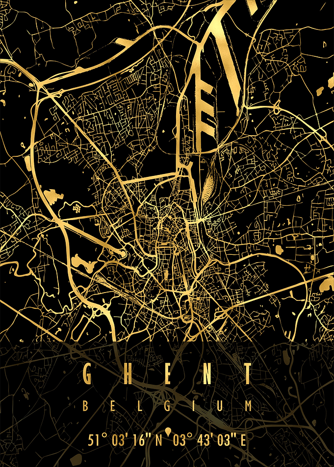 GHENT MAP BELGIUM
