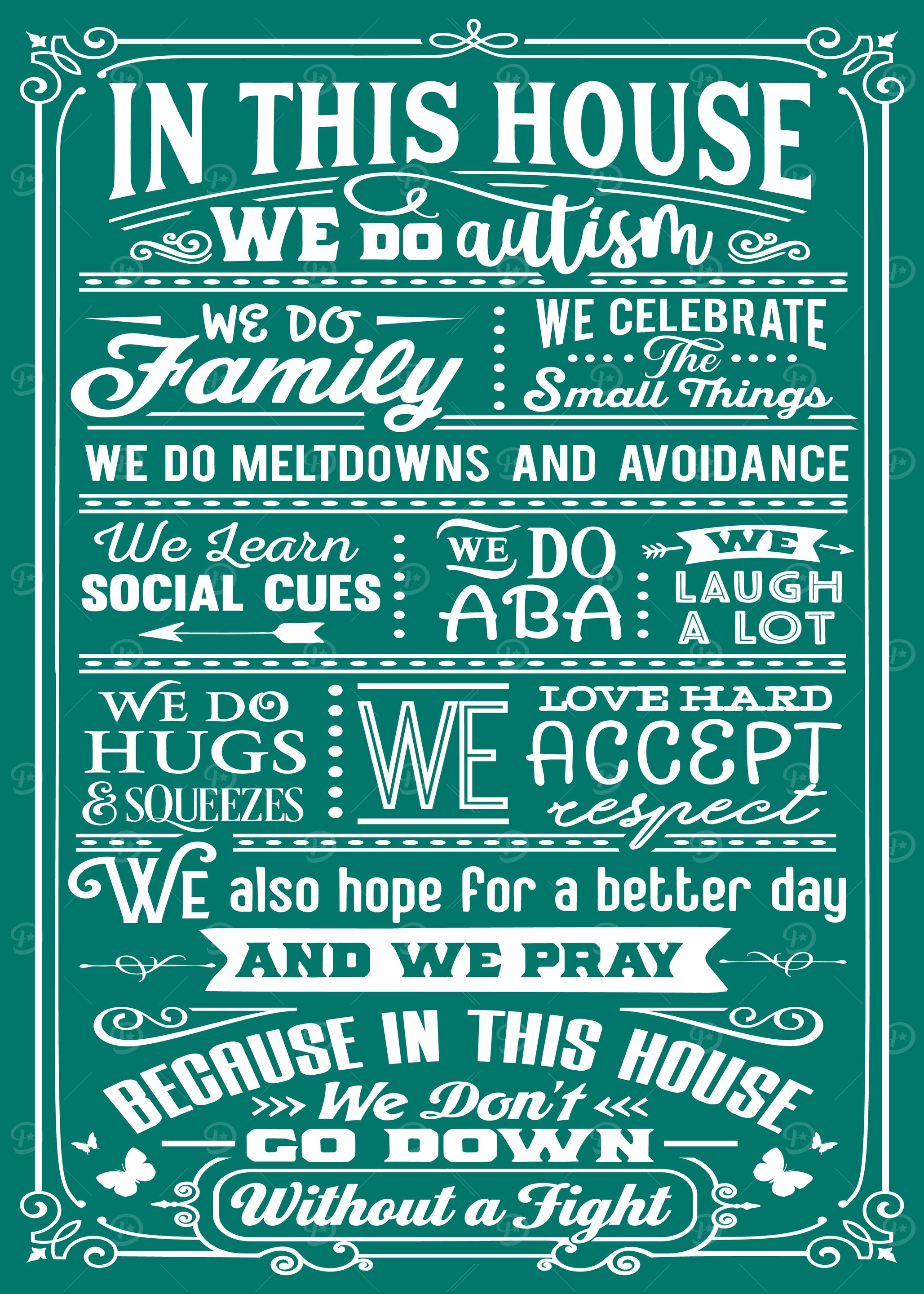 In This House Teal White