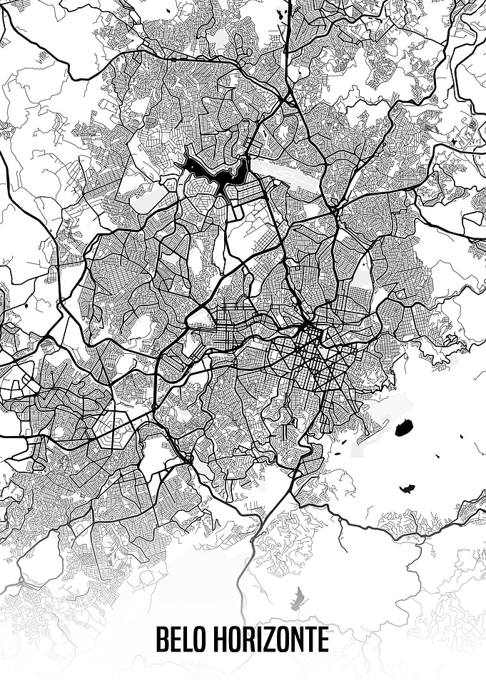 Belo Horizonte white map