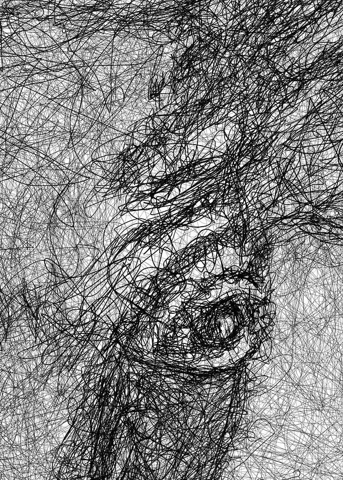 Cow scribble art