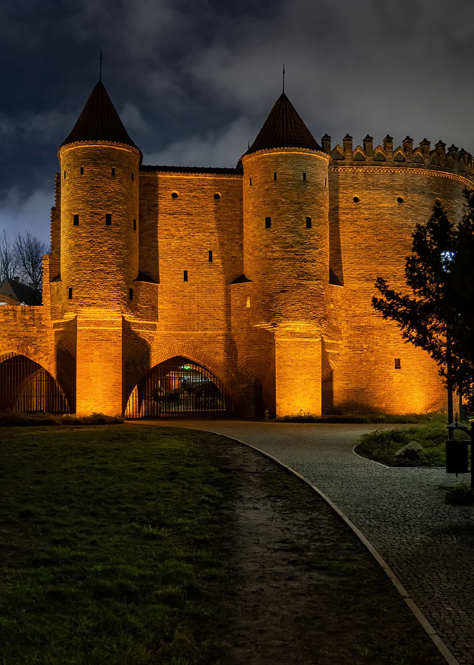 Warsaw Barbican At Night