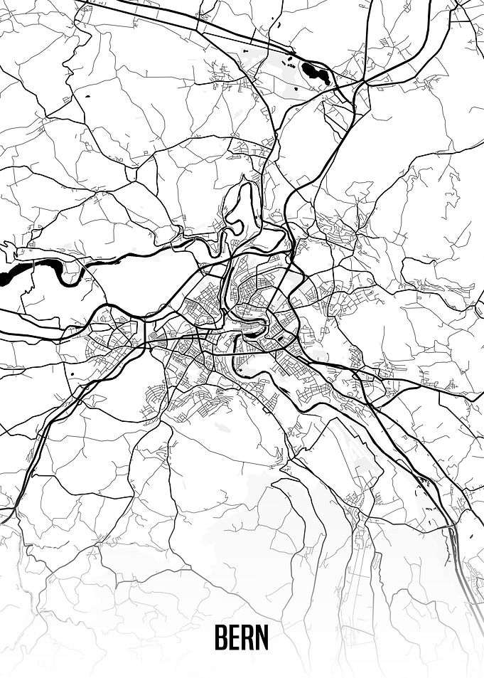 Bern white map