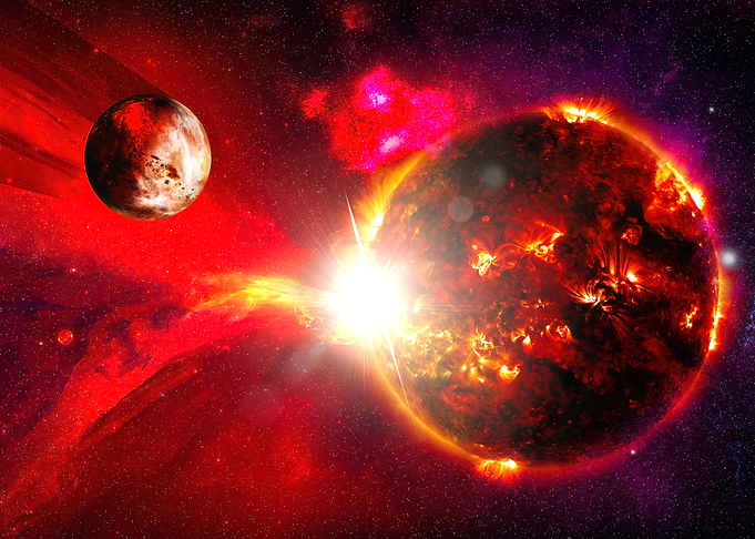 Planet plunging into sun